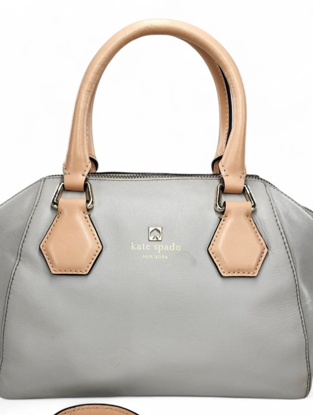 Kate Spade Parnell Street Mini Pippa Magnolia Light Smoke Grey & Tan Satchel